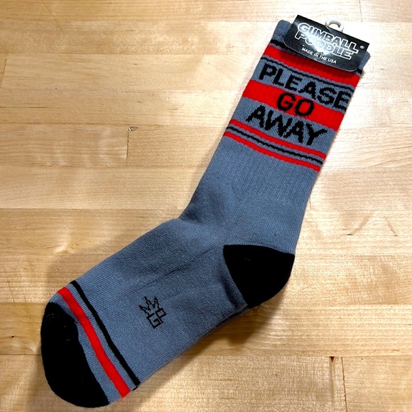 NWT Gag Gift Funny “Please Go Away” Socks - Picture 1 of 1